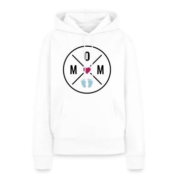 MOM Herz Baby Babyfüße Mutter Liebe Muttertag Mama - Frauen Premium Bio Hoodie - Weiß - Vorne - Julia (174cm)