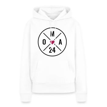 Oma 24 - Oma Herz - Oma 2024 - Frauen Premium Bio Hoodie - Weiß - Vorne - Julia (174cm)