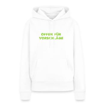 Ideen zu mir - Frauen Premium Bio Hoodie - Weiß - Vorne - Julia (174cm)