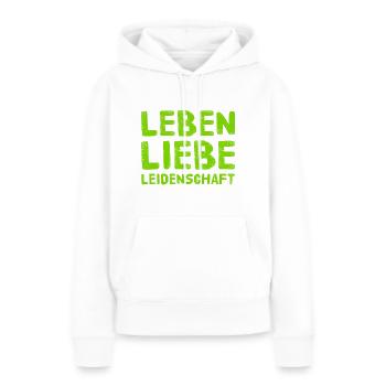 das ist mir wichtig - Frauen Premium Bio Hoodie - Weiß - Vorne - Julia (174cm)