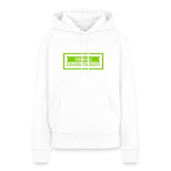 wollt ihr das auch? - Frauen Premium Bio Hoodie - Weiß - Vorne - Julia (174cm)