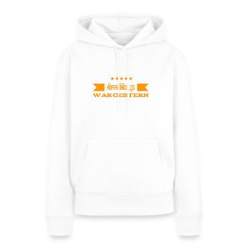 ab jetzt bin ich Optimist - Frauen Premium Bio Hoodie - Weiß - Vorne - Julia (174cm)