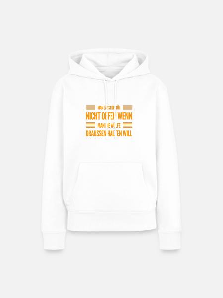 halte die Wölfe draußen - Frauen Premium Bio Hoodie - Weiß