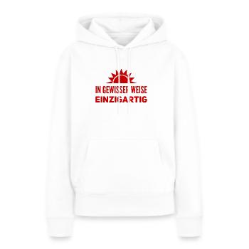 ich bin ganz besonders - Frauen Premium Bio Hoodie - Weiß - Vorne - Julia (174cm)