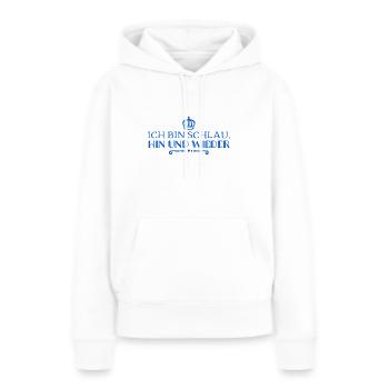 von Zeit zu Zeit bin ich auch schlau - Frauen Premium Bio Hoodie - Weiß - Vorne - Julia (174cm)