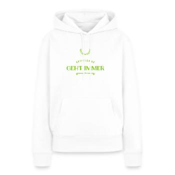 Optimismus ist wunderbar - Frauen Premium Bio Hoodie - Weiß - Vorne - Julia (174cm)