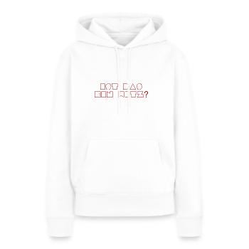 ist das ein Witz? - Frauen Premium Bio Hoodie - Weiß - Vorne - Julia (174cm)