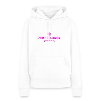 das ist komisch - Frauen Premium Bio Hoodie - Weiß - Vorne - Julia (174cm)
