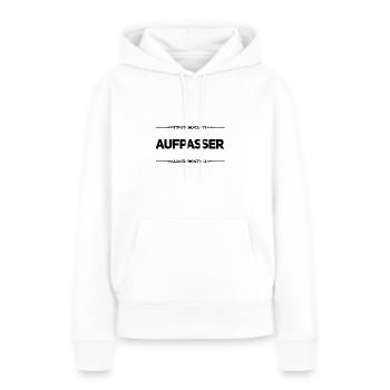 so sieht ein Aufpasser aus - Frauen Premium Bio Hoodie - Weiß - Vorne - Julia (174cm)