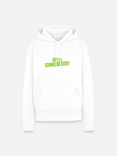 gibt es Stress? - Frauen Premium Bio Hoodie - Weiß