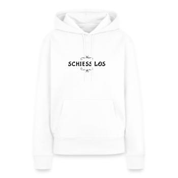 schieß los - Frauen Premium Bio Hoodie - Weiß - Vorne - Julia (174cm)