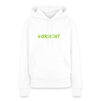 Achtung - Frauen Premium Bio Hoodie - Weiß - Vorne - Julia (174cm)