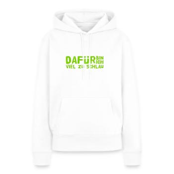 ich bin schlau - Frauen Premium Bio Hoodie - Weiß - Vorne - Julia (174cm)