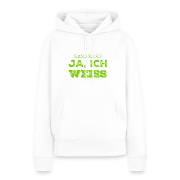 ist mir klar - Frauen Premium Bio Hoodie - Weiß - Vorne - Julia (174cm)