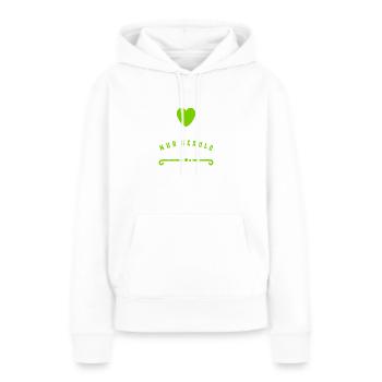 Geduld ist eine Tugend - Frauen Premium Bio Hoodie - Weiß - Vorne - Julia (174cm)
