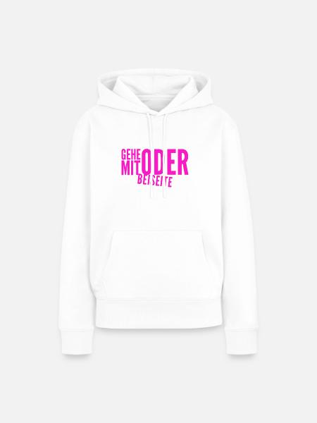 kommst du mit oder nicht? - Frauen Premium Bio Hoodie - Weiß