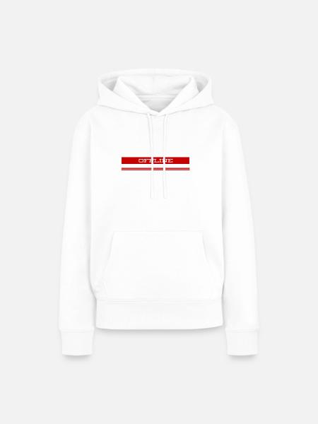 offline ist super - Frauen Premium Bio Hoodie - Weiß