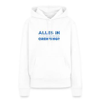 alles schick? - Frauen Premium Bio Hoodie - Weiß - Vorne - Julia (174cm)