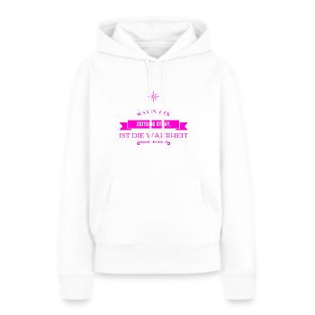 ich mag Zeitungen - Frauen Premium Bio Hoodie - Weiß - Vorne - Julia (174cm)
