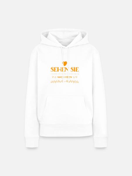 nach oben kucken - Frauen Premium Bio Hoodie - Weiß