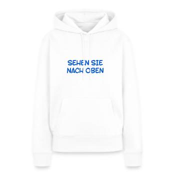 richte den Blick nach oben - Frauen Premium Bio Hoodie - Weiß - Vorne - Julia (174cm)
