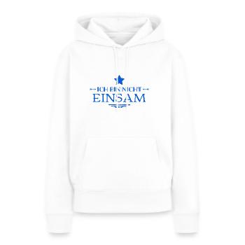 nicht einsam - Frauen Premium Bio Hoodie - Weiß - Vorne - Julia (174cm)