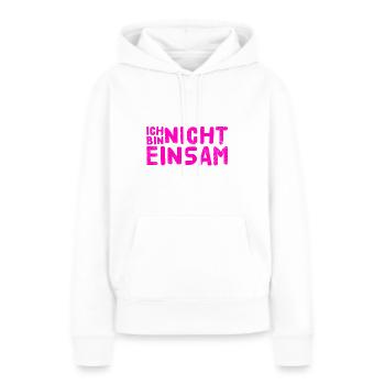 nie wieder einsam - Frauen Premium Bio Hoodie - Weiß - Vorne - Julia (174cm)