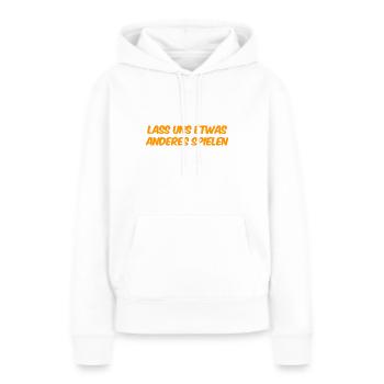 wir spielen etwas anderes - Frauen Premium Bio Hoodie - Weiß - Vorne - Julia (174cm)