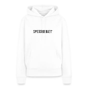 Zutritt verboten - Frauen Premium Bio Hoodie - Weiß - Vorne - Julia (174cm)