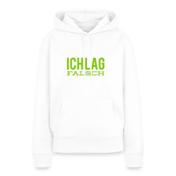 ich lag falsch - Frauen Premium Bio Hoodie - Weiß - Vorne - Julia (174cm)