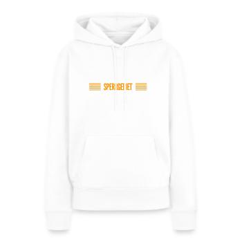 Zutritt verboten - Frauen Premium Bio Hoodie - Weiß - Vorne - Julia (174cm)