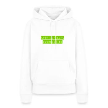 Soll ich eine Geschichte erzählen? - Frauen Premium Bio Hoodie - Weiß - Vorne - Julia (174cm)
