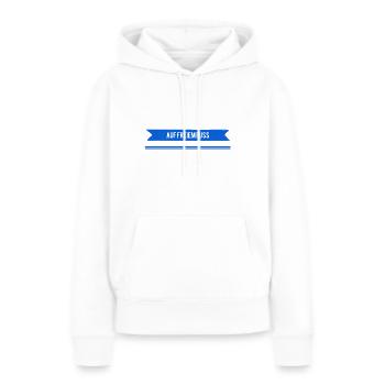 nicht mehr gefangen - Frauen Premium Bio Hoodie - Weiß - Vorne - Julia (174cm)