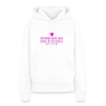 ich bin schnell - Frauen Premium Bio Hoodie - Weiß - Vorne - Julia (174cm)