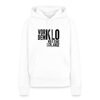 eine Schlange vor dem Klo - Frauen Premium Bio Hoodie - Weiß - Vorne - Julia (174cm)