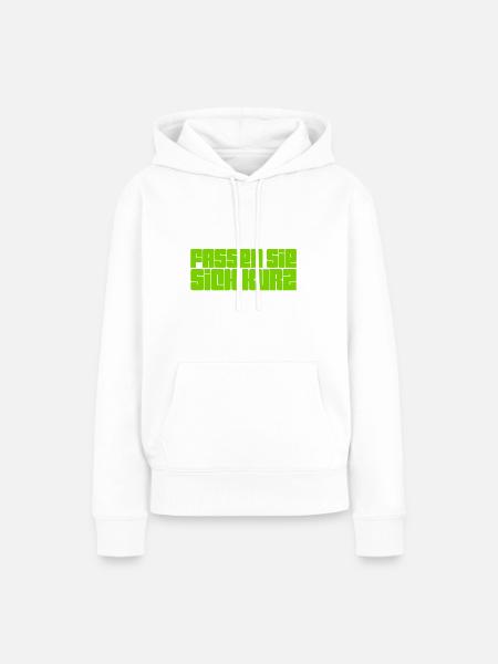 bitte kurz fassen - Frauen Premium Bio Hoodie - Weiß