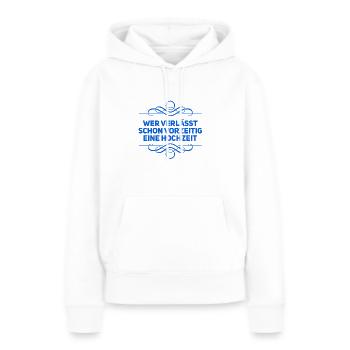 wer verlässt schon eine Hochzeit - Frauen Premium Bio Hoodie - Weiß - Vorne - Julia (174cm)