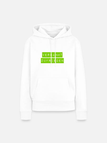 ich bin sehr zufrieden - Frauen Premium Bio Hoodie - Weiß