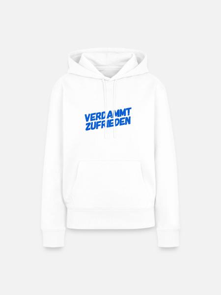ich bin zufrieden - Frauen Premium Bio Hoodie - Weiß