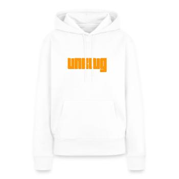 dumm - Frauen Premium Bio Hoodie - Weiß - Vorne - Julia (174cm)