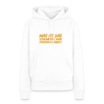 so schlimm wird es nicht - Frauen Premium Bio Hoodie - Weiß - Vorne - Julia (174cm)