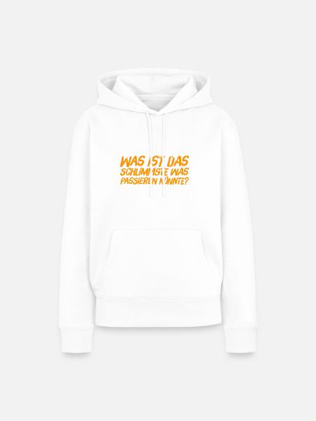 so schlimm wird es nicht - Frauen Premium Bio Hoodie - Weiß