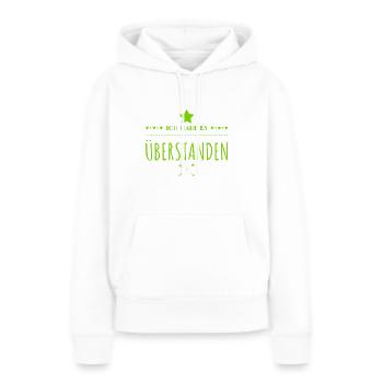 endlich vorbei - Frauen Premium Bio Hoodie - Weiß - Vorne - Julia (174cm)