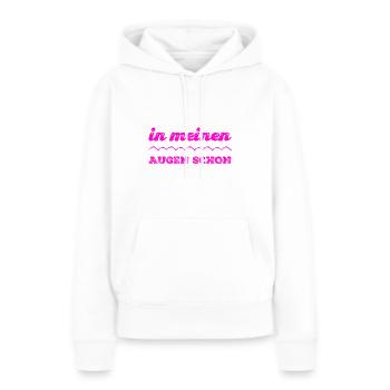das denke ich - Frauen Premium Bio Hoodie - Weiß - Vorne - Julia (174cm)