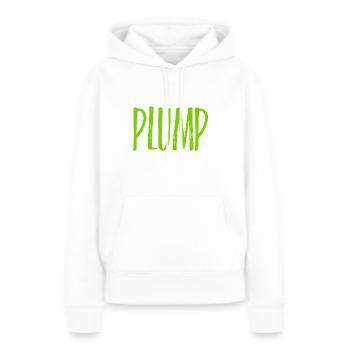 ich bin plump - Frauen Premium Bio Hoodie - Weiß - Vorne - Julia (174cm)