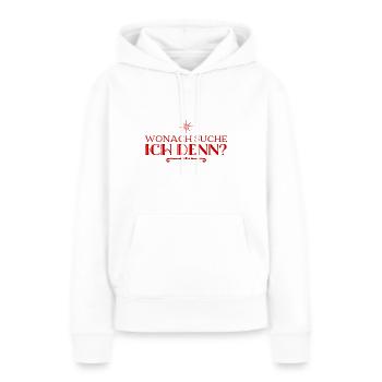 was könnte ich nur suchen? - Frauen Premium Bio Hoodie - Weiß - Vorne - Julia (174cm)