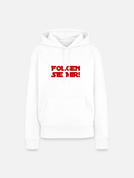 wollen sie mir folgen? - Frauen Premium Bio Hoodie - Weiß