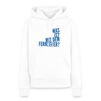 der Fernseher ist komisch - Frauen Premium Bio Hoodie - Weiß - Vorne - Julia (174cm)