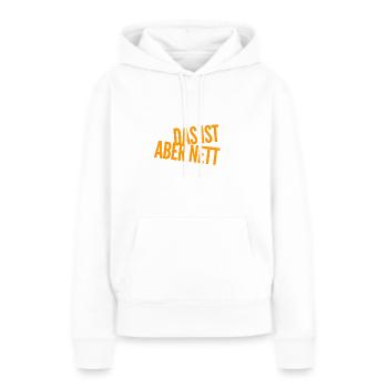 das ist aber nett - Frauen Premium Bio Hoodie - Weiß - Vorne - Julia (174cm)