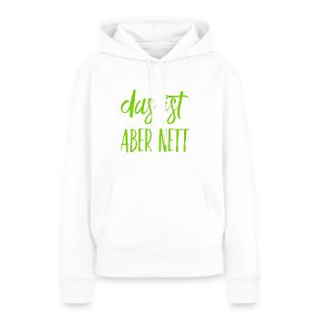 das ist freundlich - Frauen Premium Bio Hoodie - Weiß - Vorne - Julia (174cm)